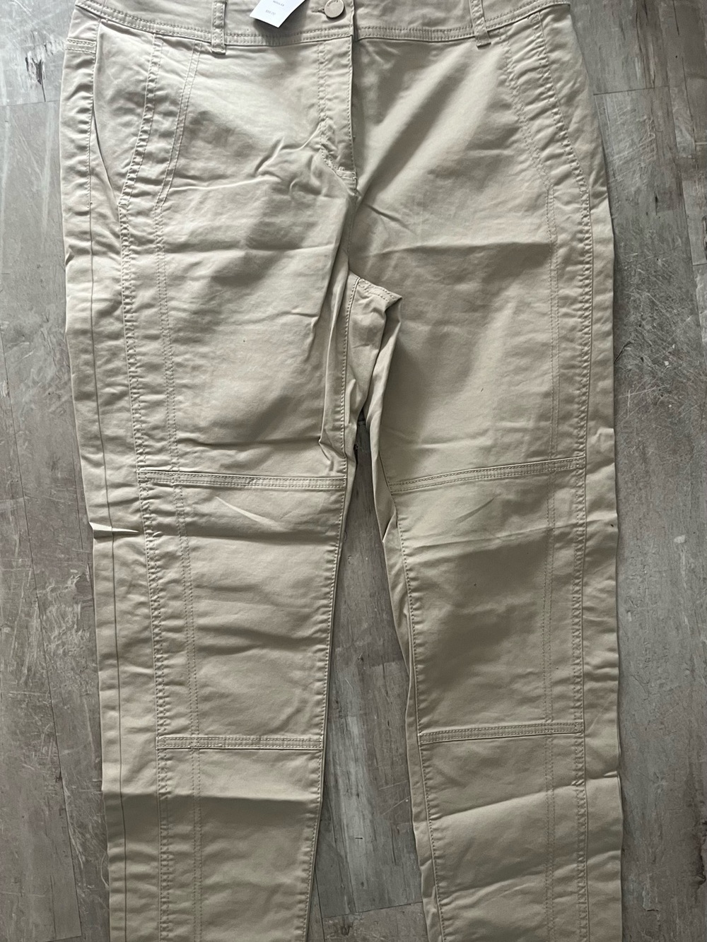 Chico's Light Khaki Slim Utility Chinos Sz 2 Large NWT